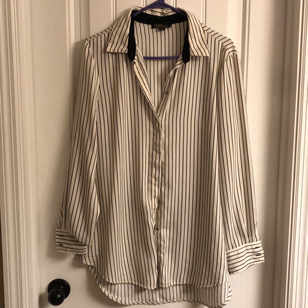 Long sleeve striped button up